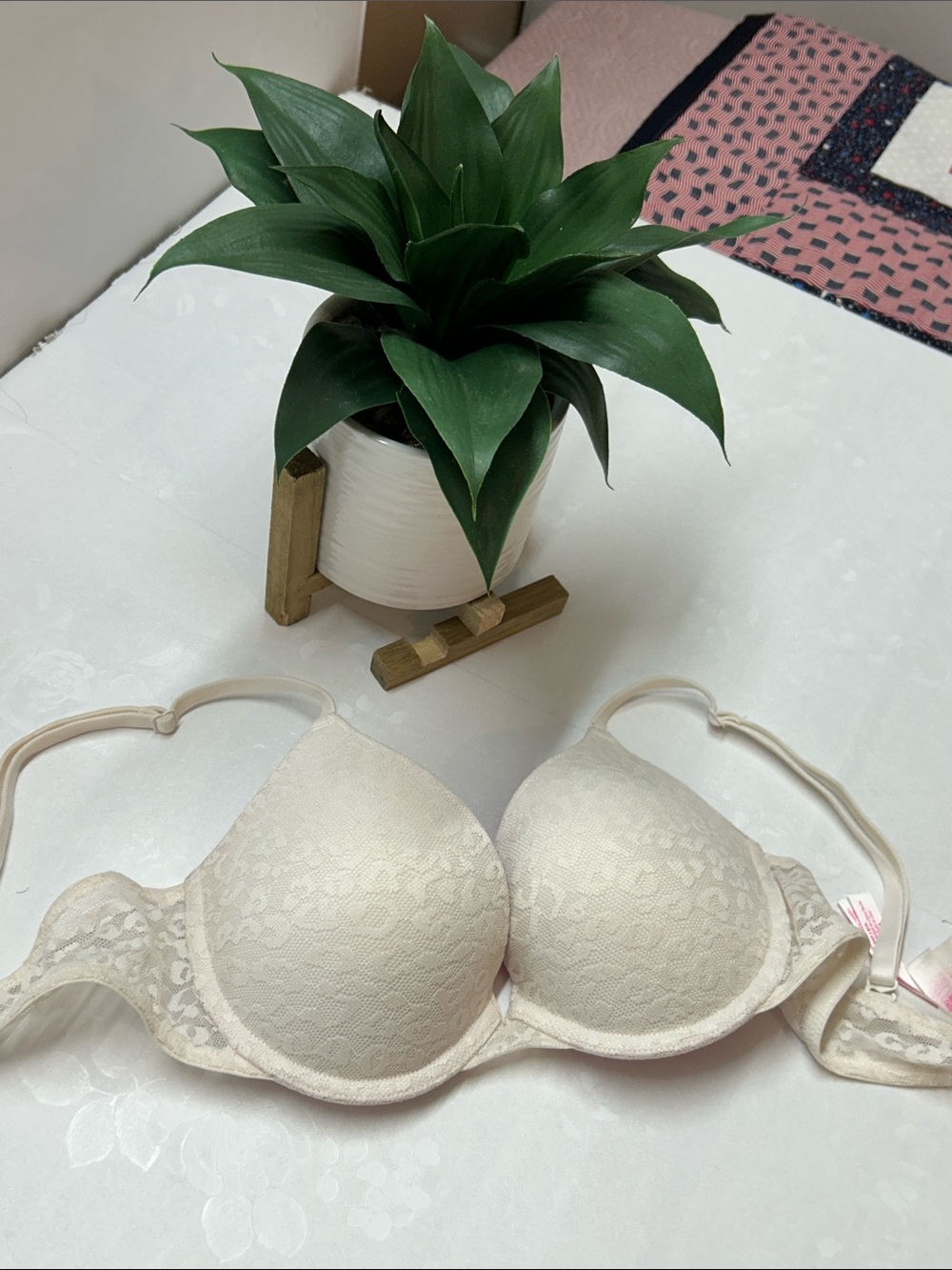Plunge Lace T-Shirt Bra in Cream - Classic Support - Picture 1 of 3